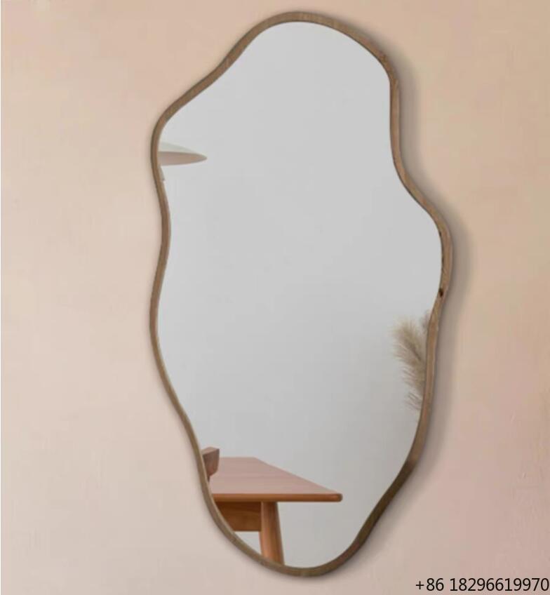 Home Decor Mirror - Irregular Asymmetrical Wooden Wall Mirror Nordic