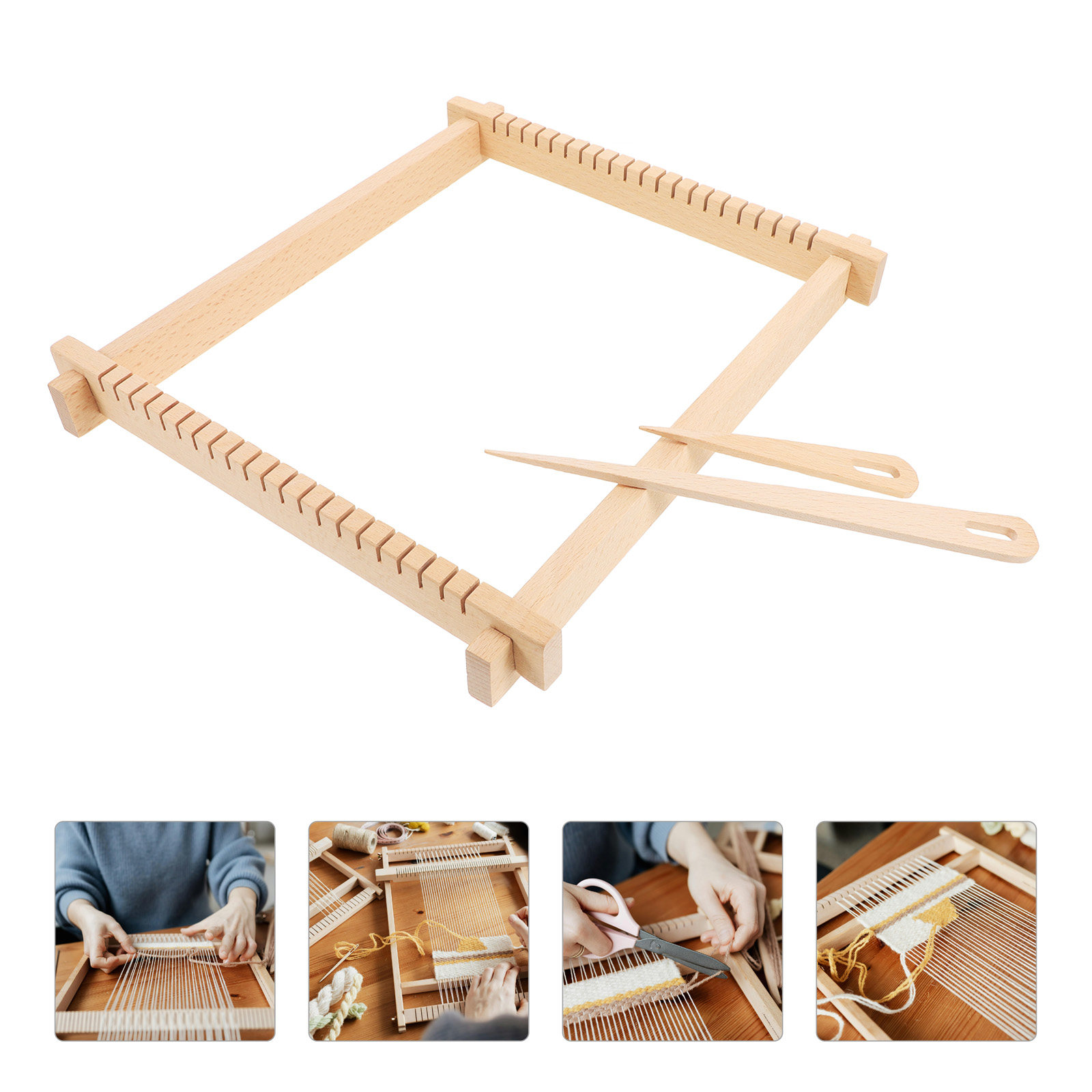 Home Decor Handicraft - 1Set Wooden Frame Weaving Kit for