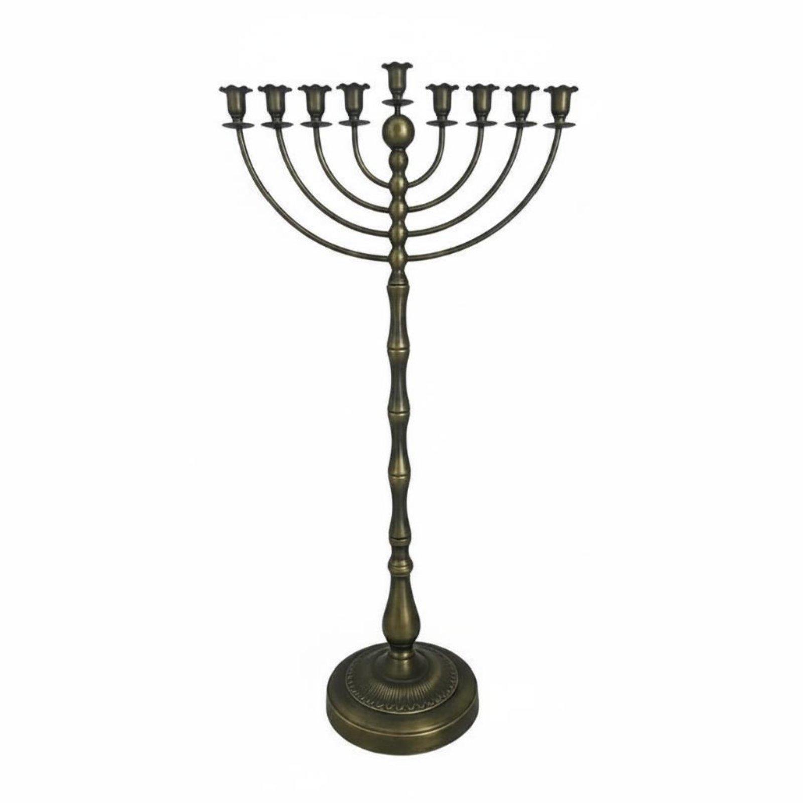 Home Decor In - Antique Bronze Menorah Stand Metal Construction