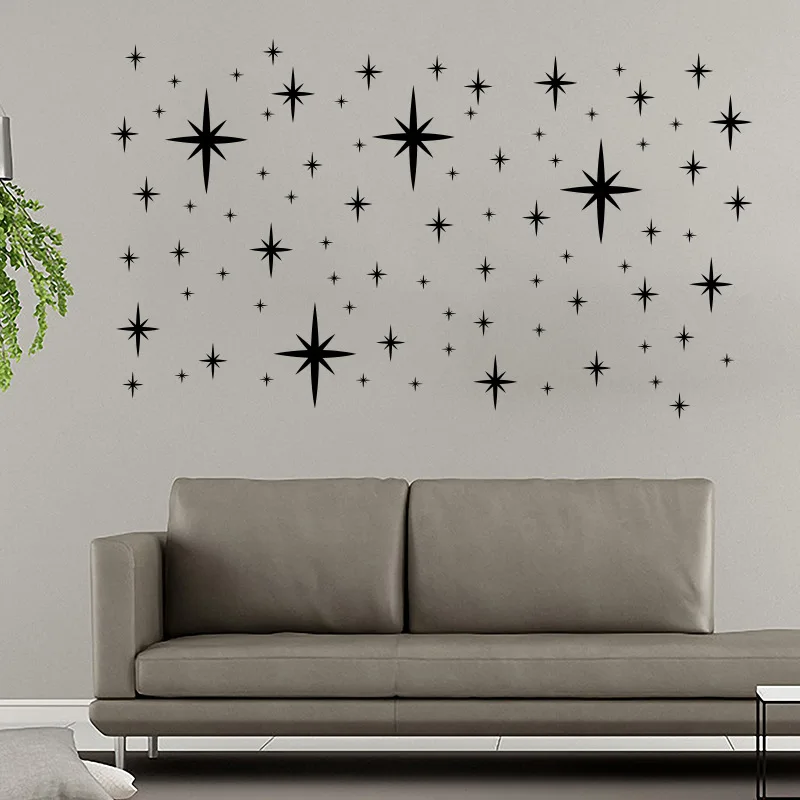 Home Decor Mirror - 3D star-shaped acrylic mirror decal set