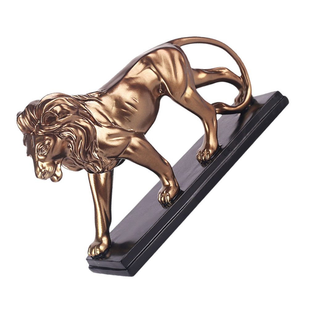 Home Decor Exhibition - 1Pcs Resin Lion Ornament Desktop Sculpture