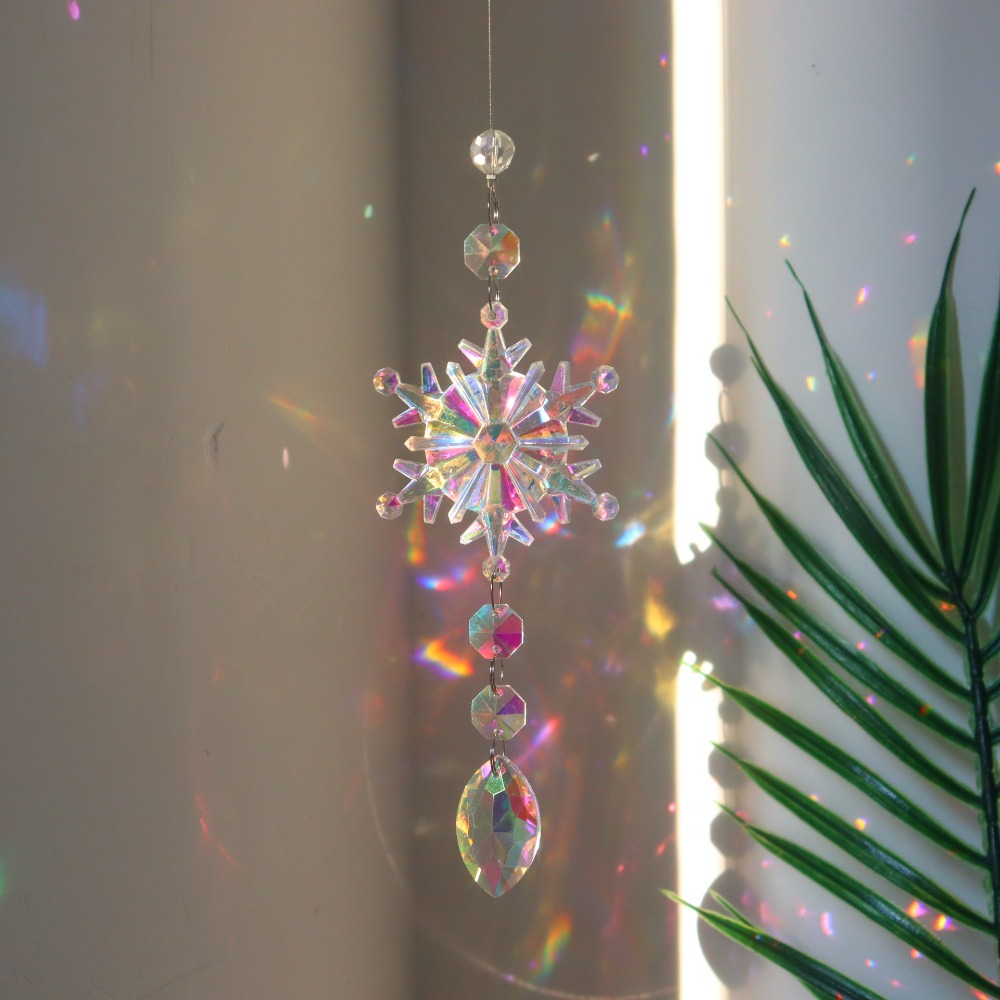 Crystal Sun Catcher - Cute Christmas Snowflake Crystal AB Color
