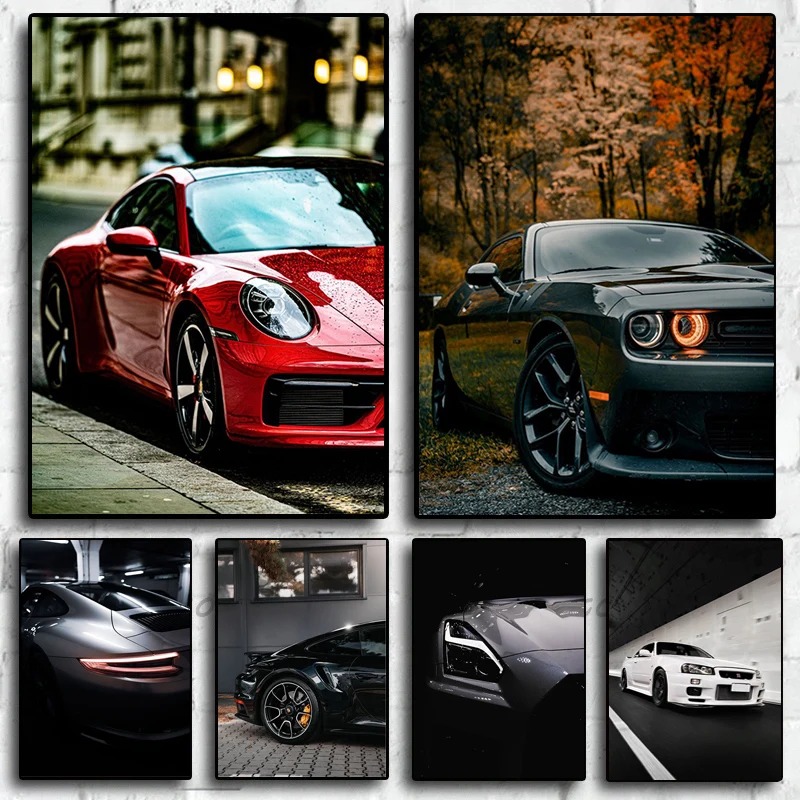 Home Decor Free Images - Cool Sport Car Frameless Canvas Painting