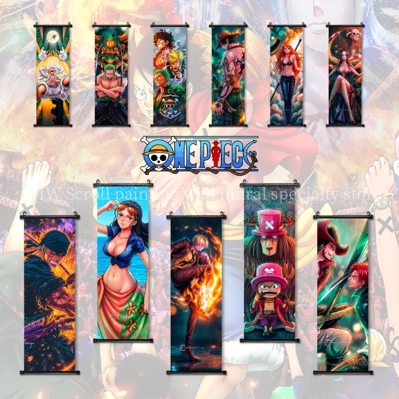 One Piece Scroll Hanging Paint - Home Decor Online ulasan dan harga