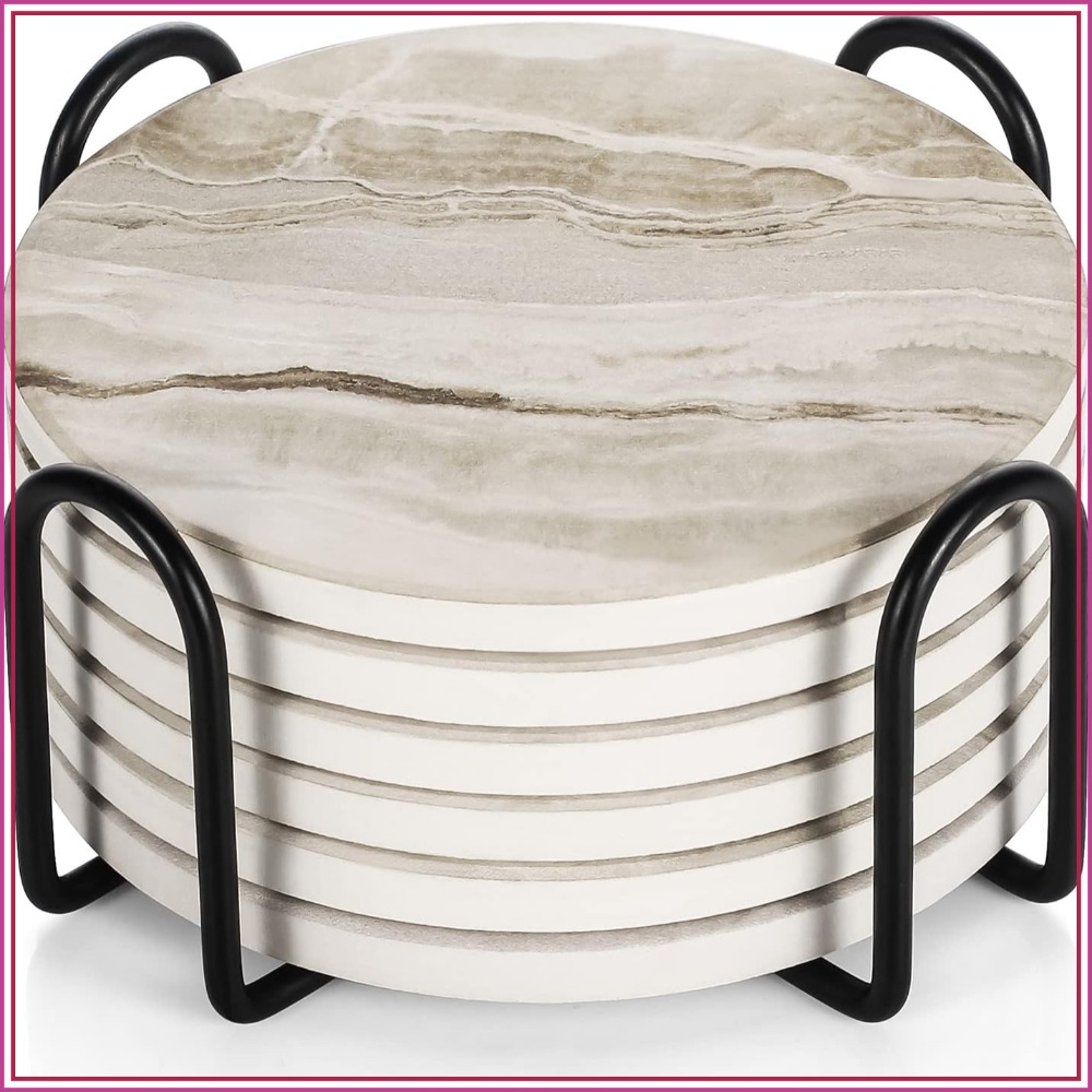 Absorbent Ceramic Coasters Set - Home Decor Free Images ulasan dan harga