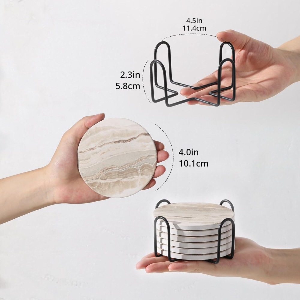 Absorbent Ceramic Coasters Set - Home Decor Free Images ulasan dan harga