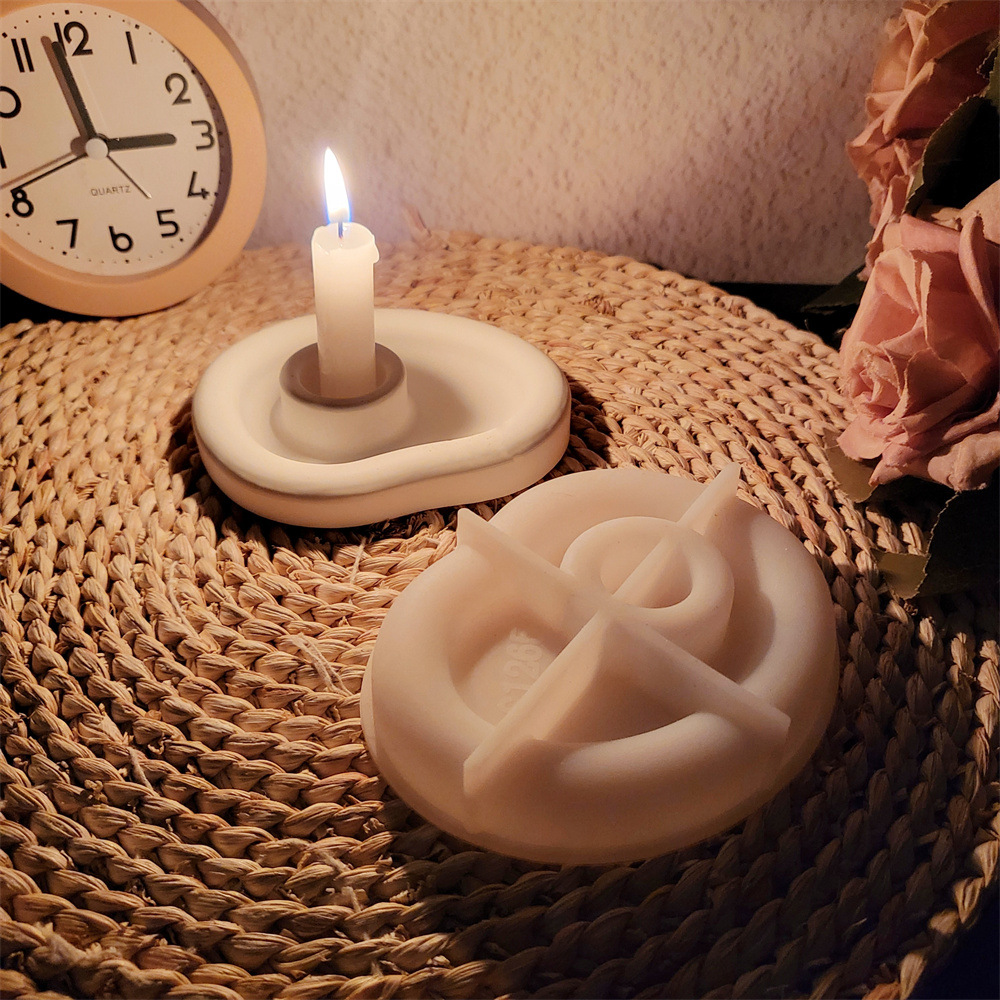 Organic Shape Candle Tray Sili - Home Decor Modern Organic ulasan dan harga
