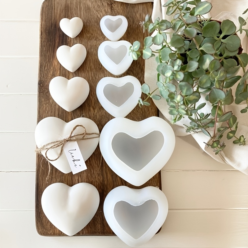 5pcs Heart-Shaped Gypsum Candl - Home Decor Handicraft ulasan dan harga