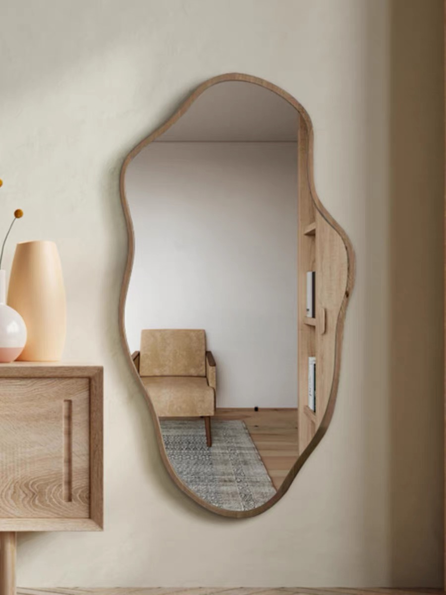 Irregular Asymmetrical Wooden  - Home Decor Mirror ulasan dan harga
