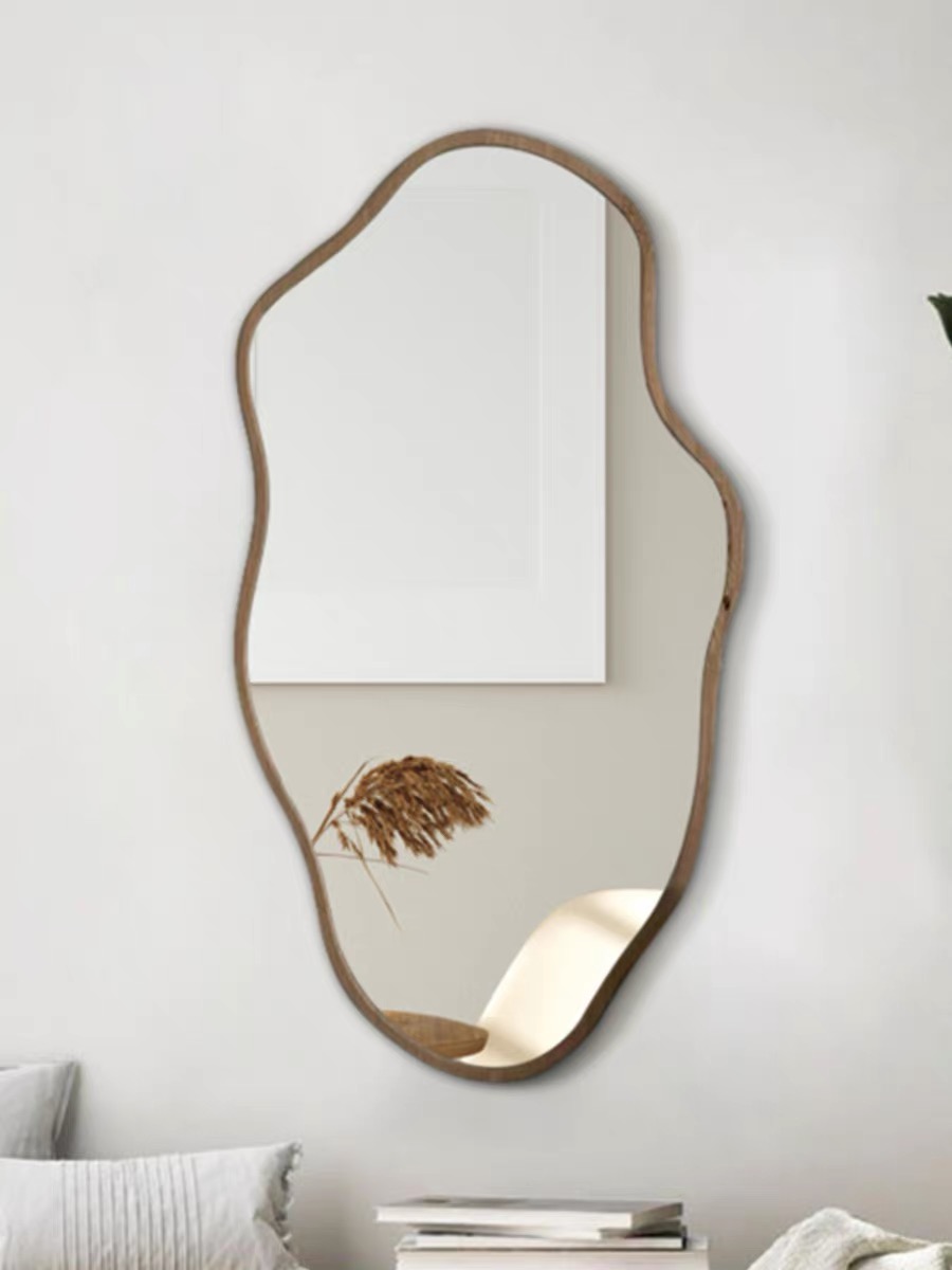 Irregular Asymmetrical Wooden  - Home Decor Mirror ulasan dan harga