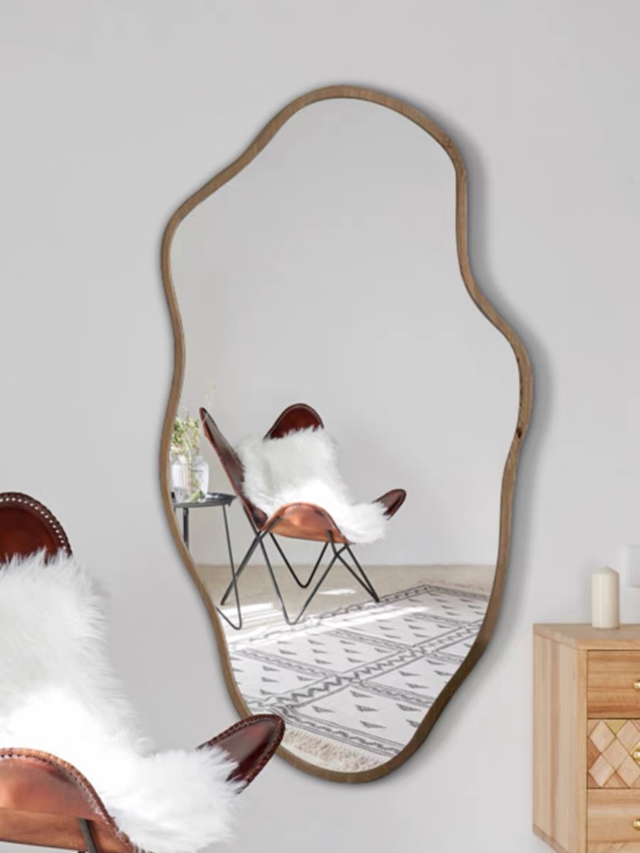 Irregular Asymmetrical Wooden  - Home Decor Mirror ulasan dan harga