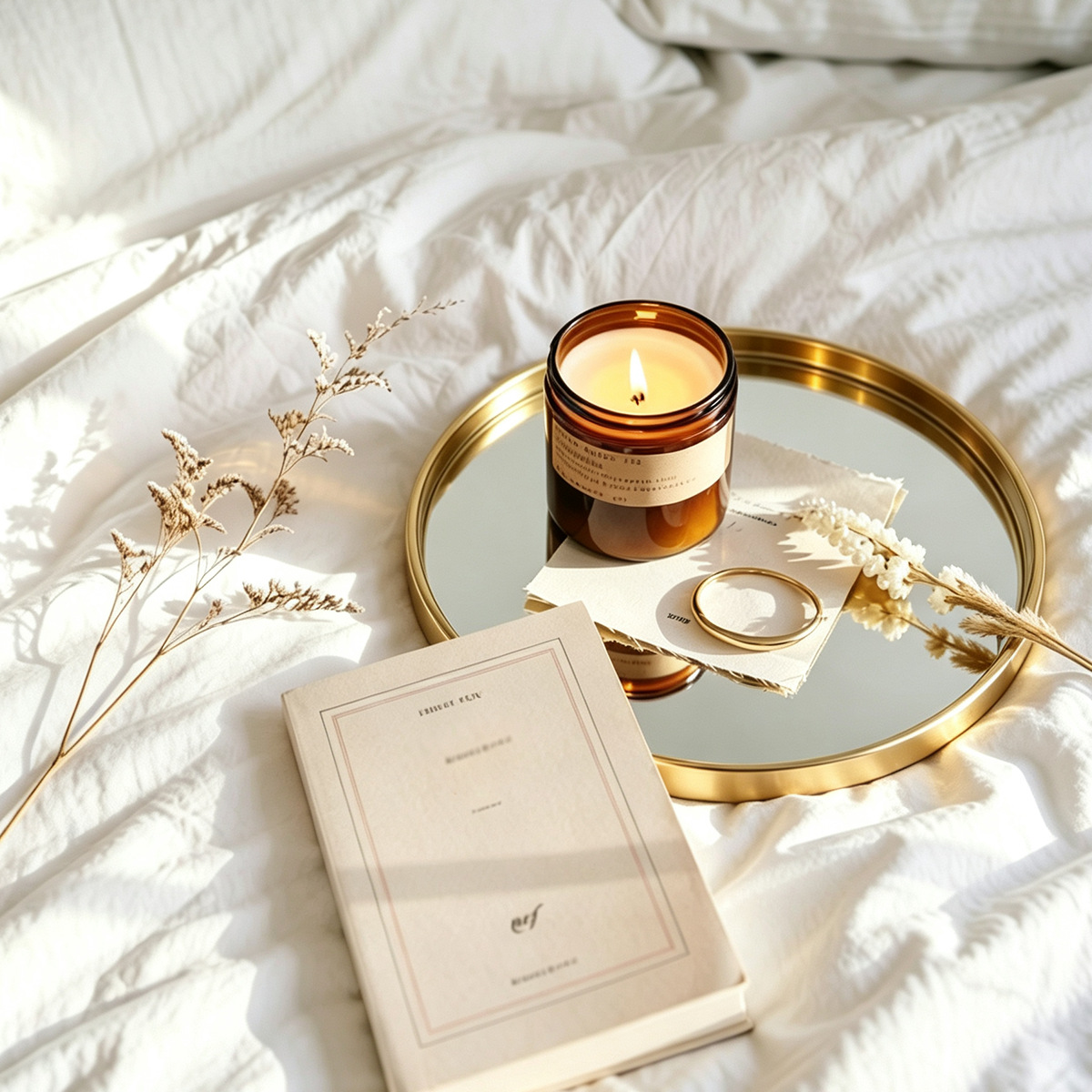 Gold‑Toned Round Mirror Tray,  - Home Decor Mirror ulasan dan harga