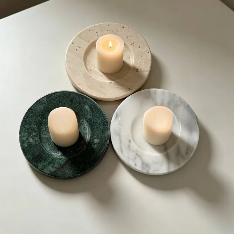 Natural Marble Candle Holder B - Home Decor Modern Organic ulasan dan harga