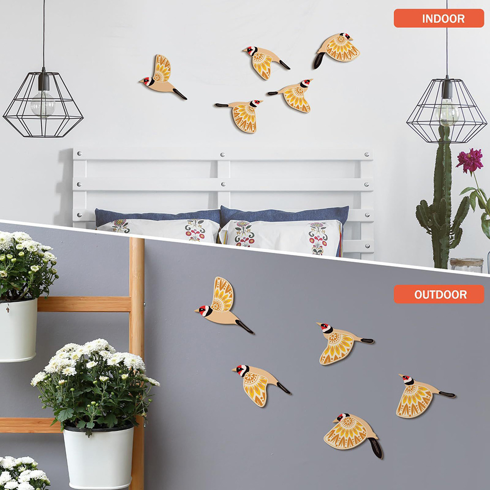 5 Bird Folk Art Wall Hangings, - Home Decor Living Room Ideas ulasan dan harga