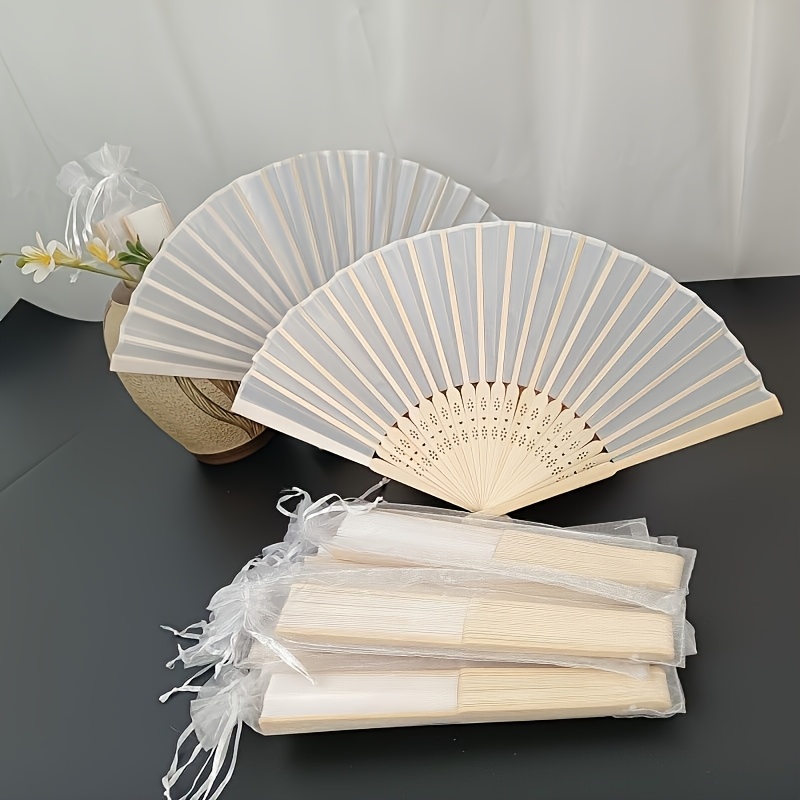 1Pc Elegant White Handheld Fol - Home Decor Handicraft ulasan dan harga