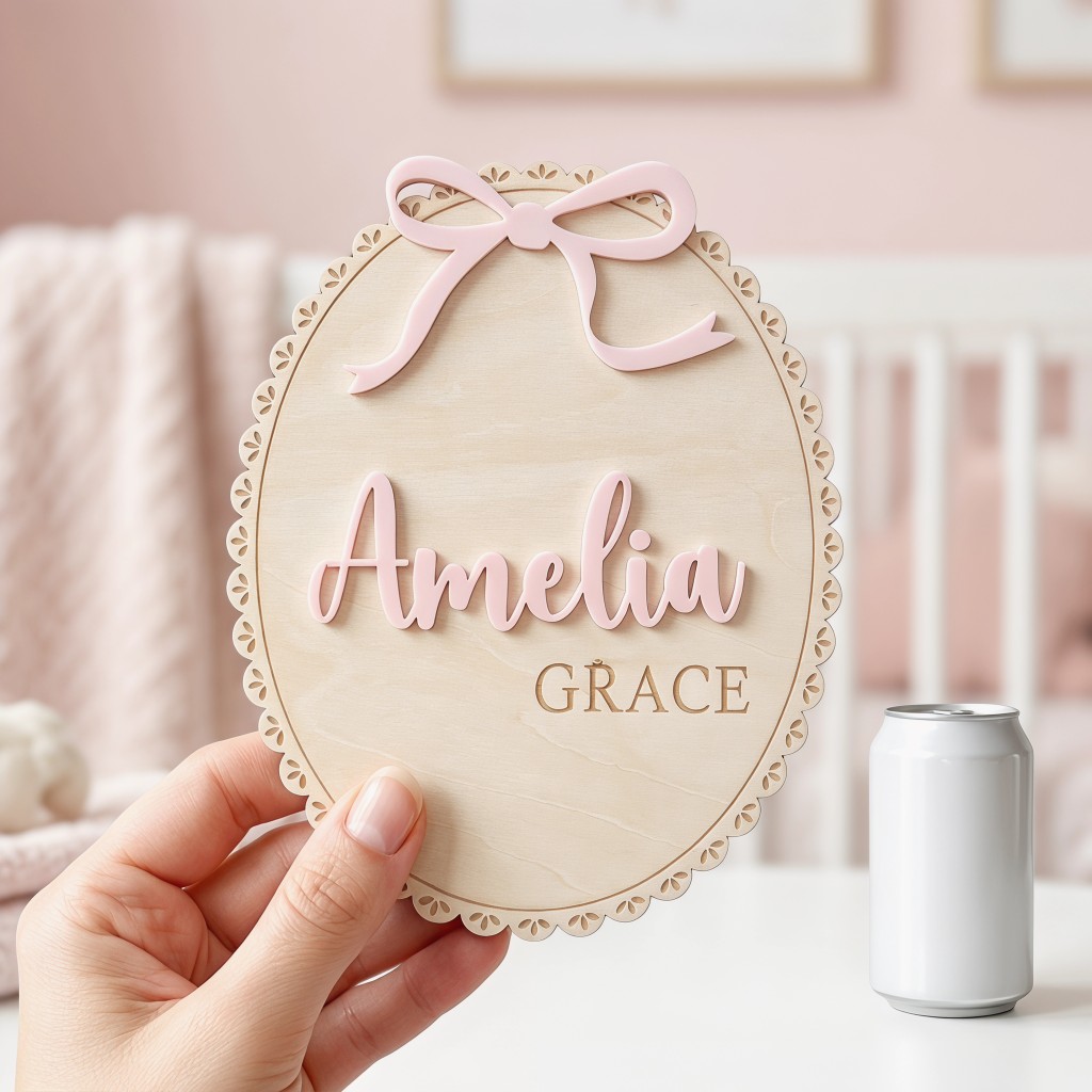 1Pc Custom Bow Lace Edge Baby  - Home Decor For Birthday ulasan dan harga