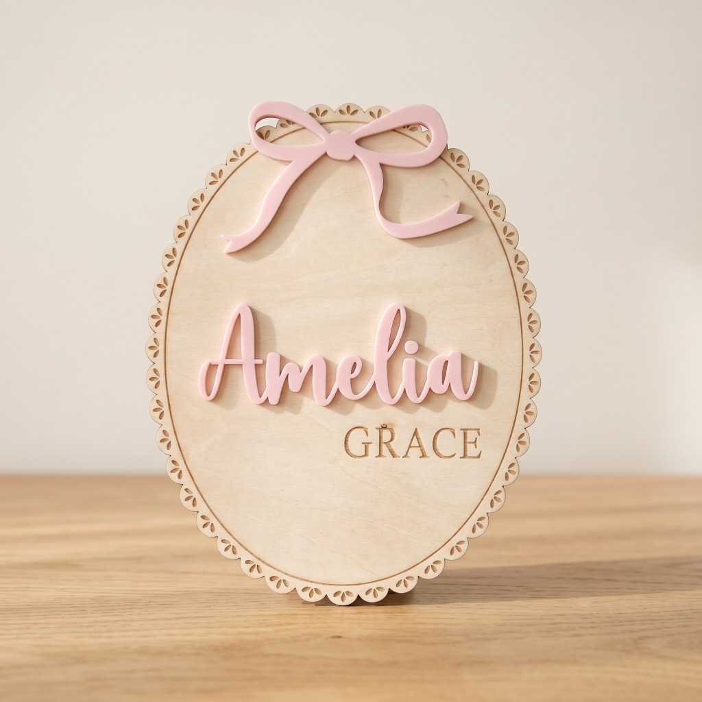 1Pc Custom Bow Lace Edge Baby  - Home Decor For Birthday ulasan dan harga