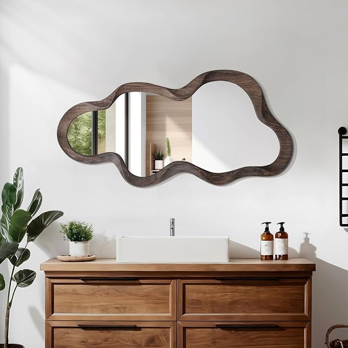 Modern Gold Irregular Cloud Wa - Home Decor Mirror ulasan dan harga