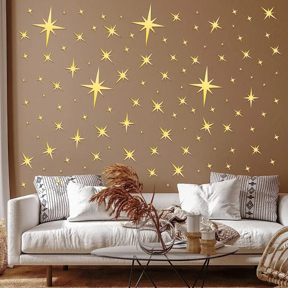 3D star-shaped acrylic mirror  - Home Decor Mirror ulasan dan harga