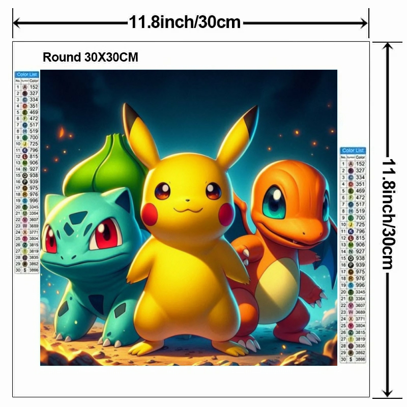 Cartoon Pokémon 5D DIY Diamond - Home Decor Handicraft ulasan dan harga