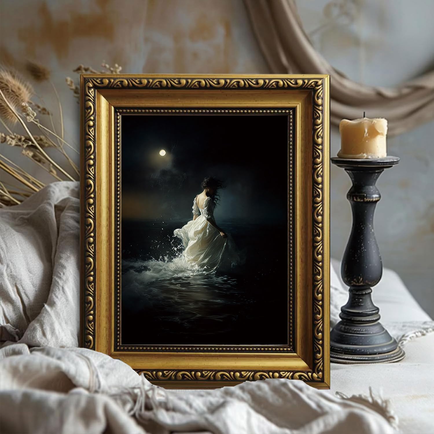 Framed Canvas Wall Art Gothic  - Home Decor Mirror ulasan dan harga
