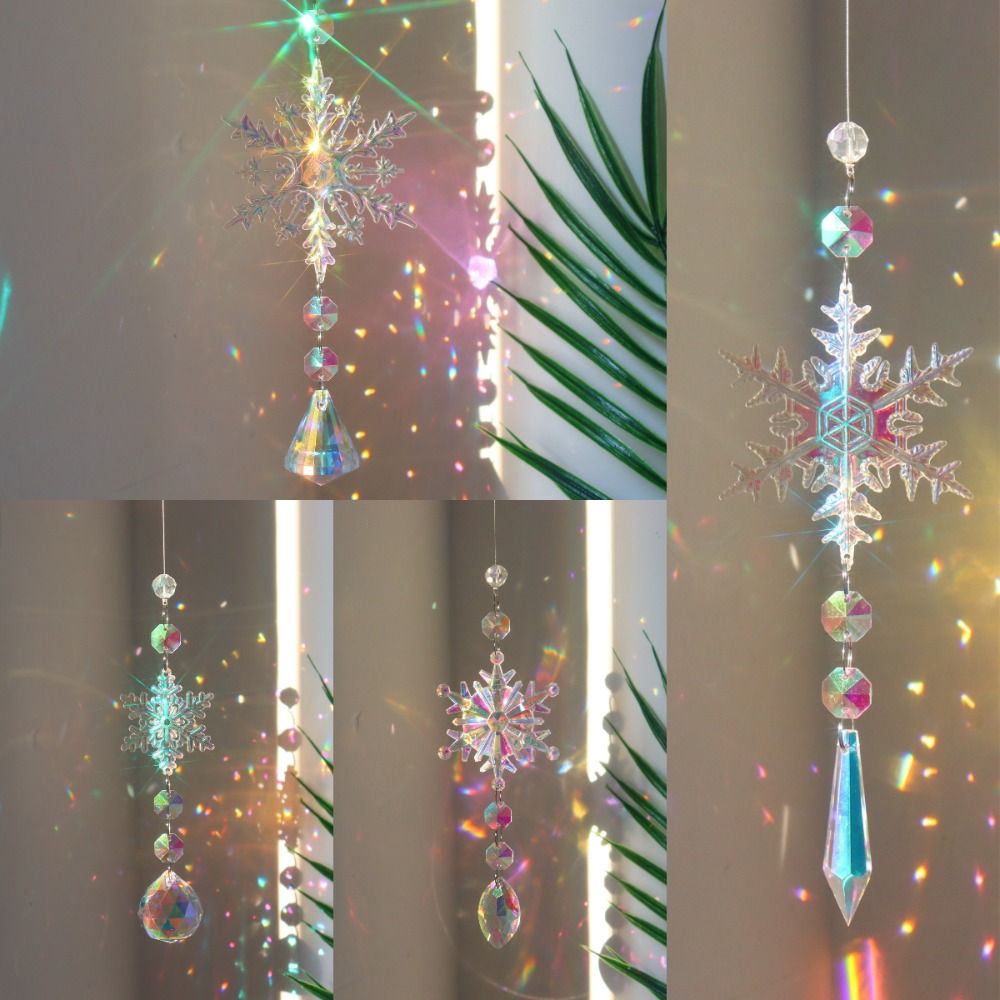 Cute Christmas Snowflake Cryst - Crystal Sun Catcher ulasan dan harga