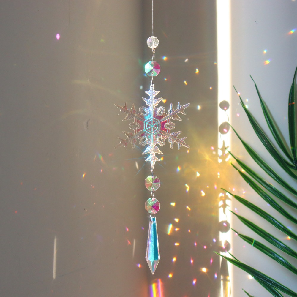 Cute Christmas Snowflake Cryst - Crystal Sun Catcher ulasan dan harga
