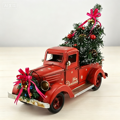 FY Vintage Red Christmas Truck - Home Decor Handicraft ulasan dan harga