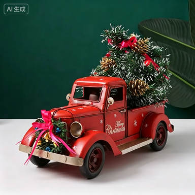 FY Vintage Red Christmas Truck - Home Decor Handicraft ulasan dan harga