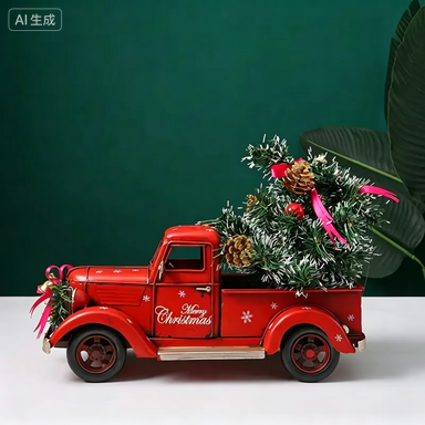 FY Vintage Red Christmas Truck - Home Decor Handicraft ulasan dan harga