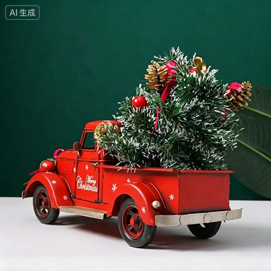 FY Vintage Red Christmas Truck - Home Decor Handicraft ulasan dan harga