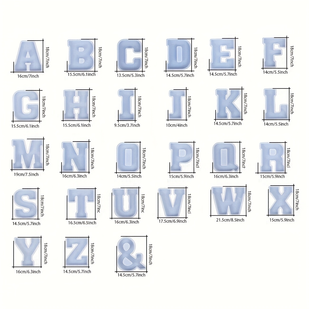 7-Inch Large Letter Resin Mold - Home Decor Handicraft ulasan dan harga