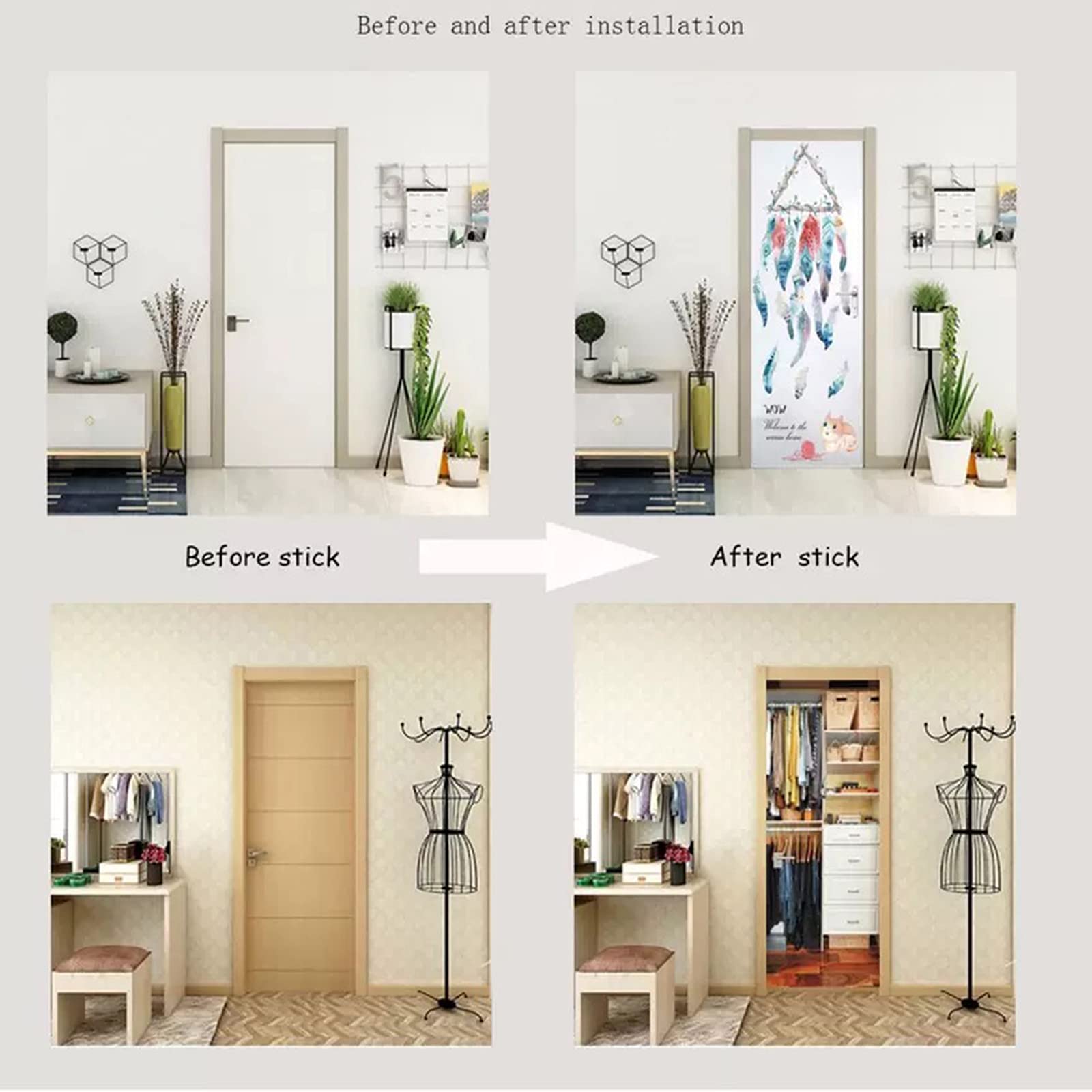 Custom Door Stickers Wallpaper - Home Decor Free Images ulasan dan harga
