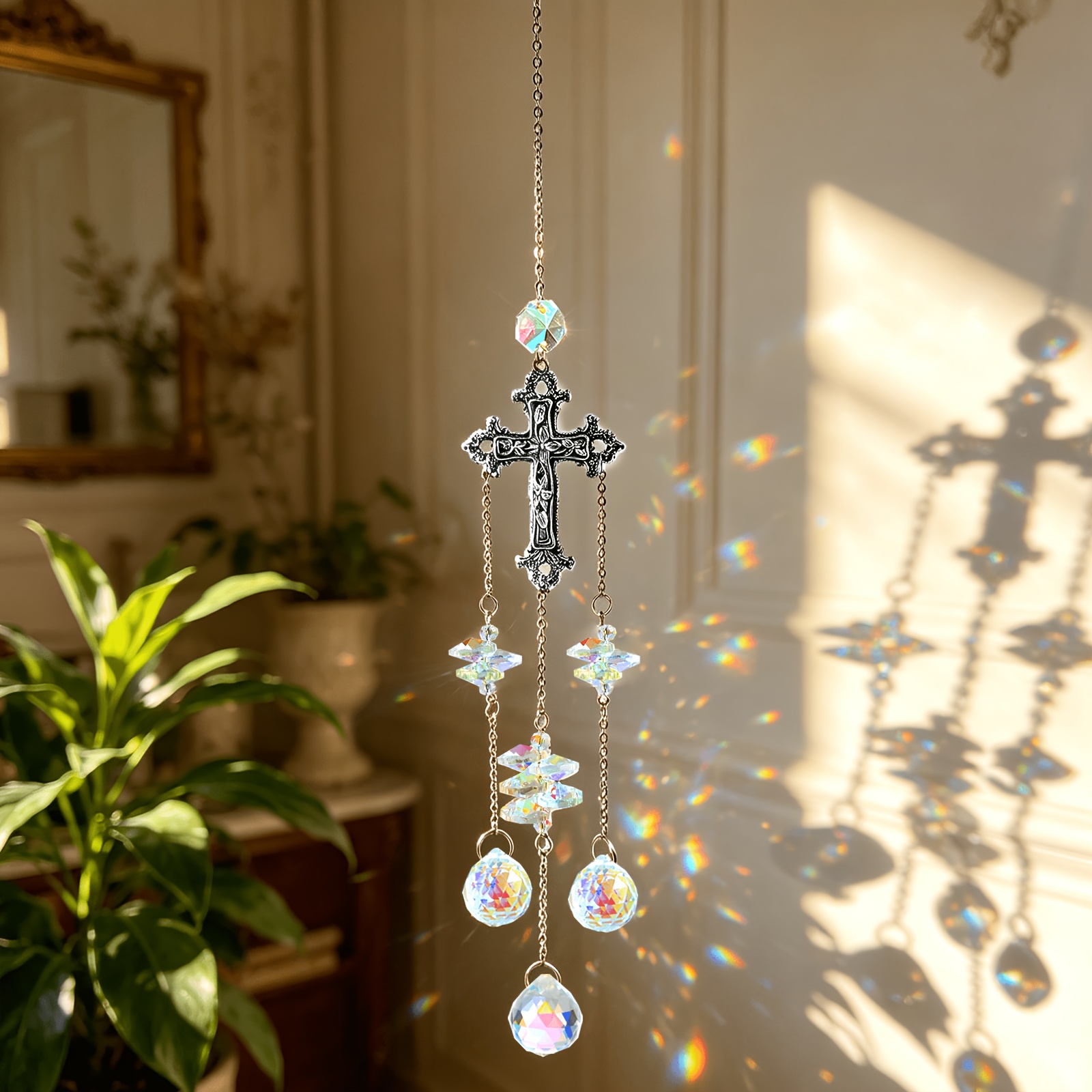 Cross-Shaped Sun Catcher Windo - Crystal Sun Catcher ulasan dan harga