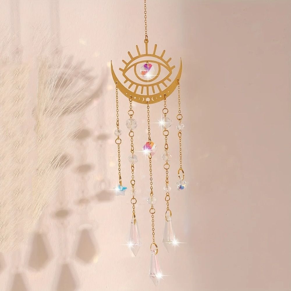 Golden Flame Moon Crystal Pend - Crystal Sun Catcher ulasan dan harga