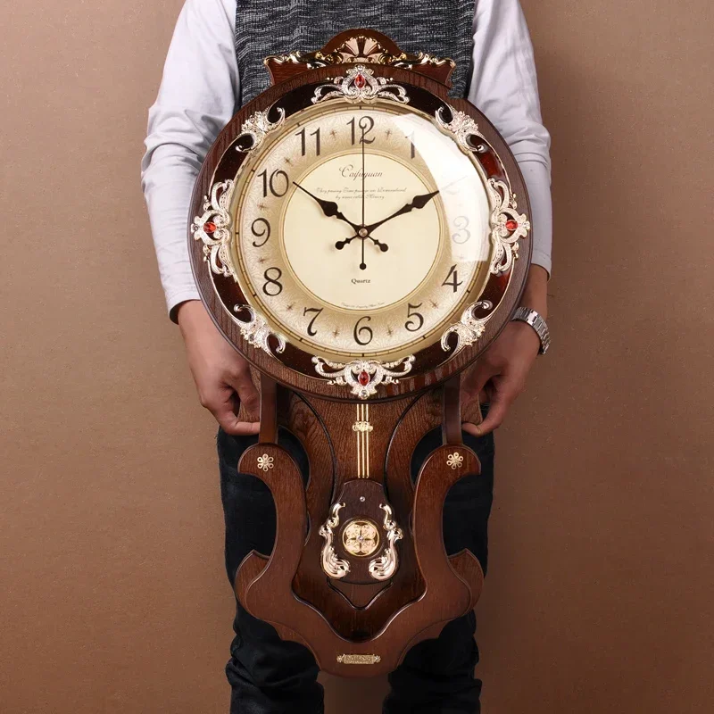 Nordic Large Wall Clock Wood V - Home Decor Living Room Ideas ulasan dan harga